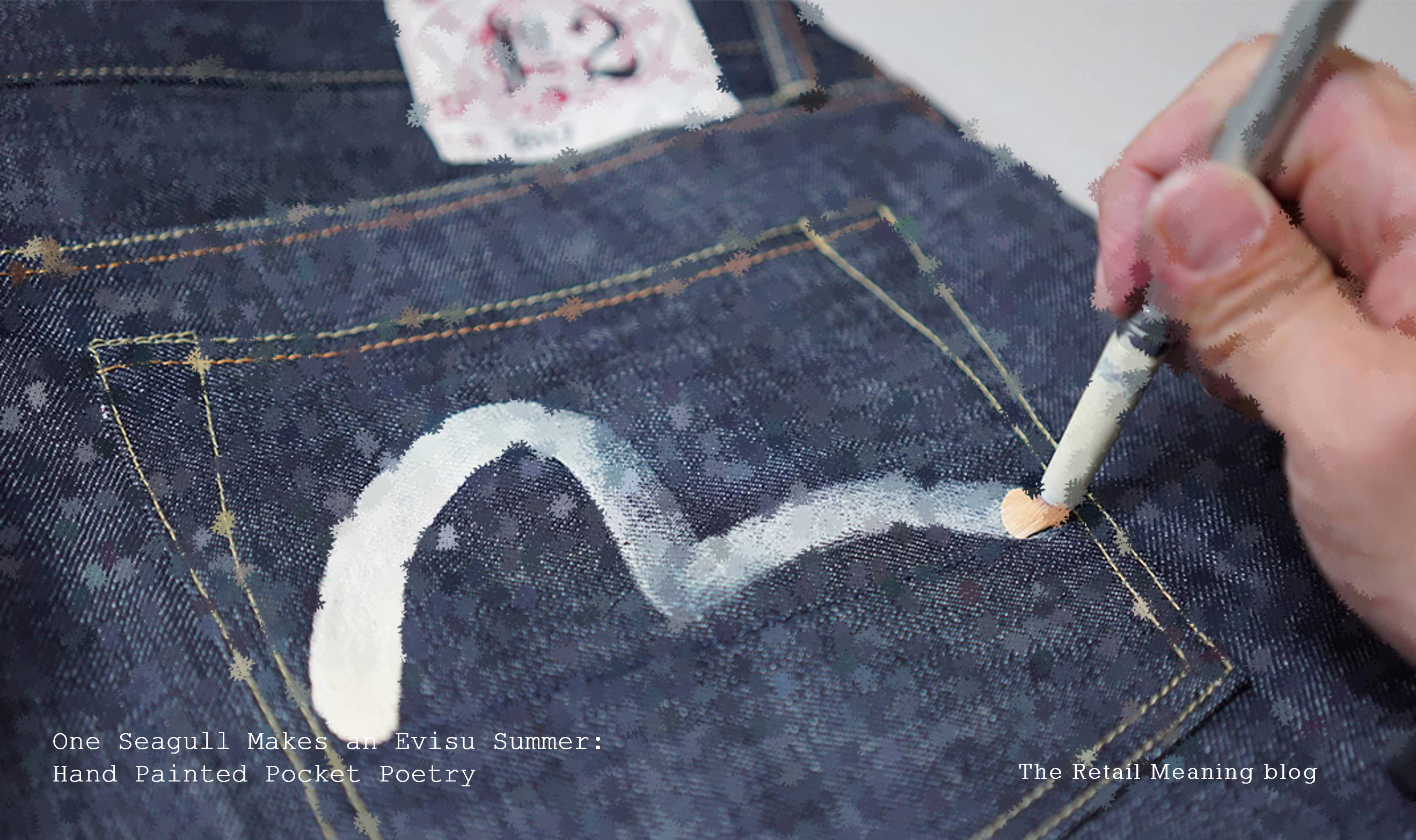 One Seagull Makes an Evisu Summer: Hand Painted Pocket Poetry